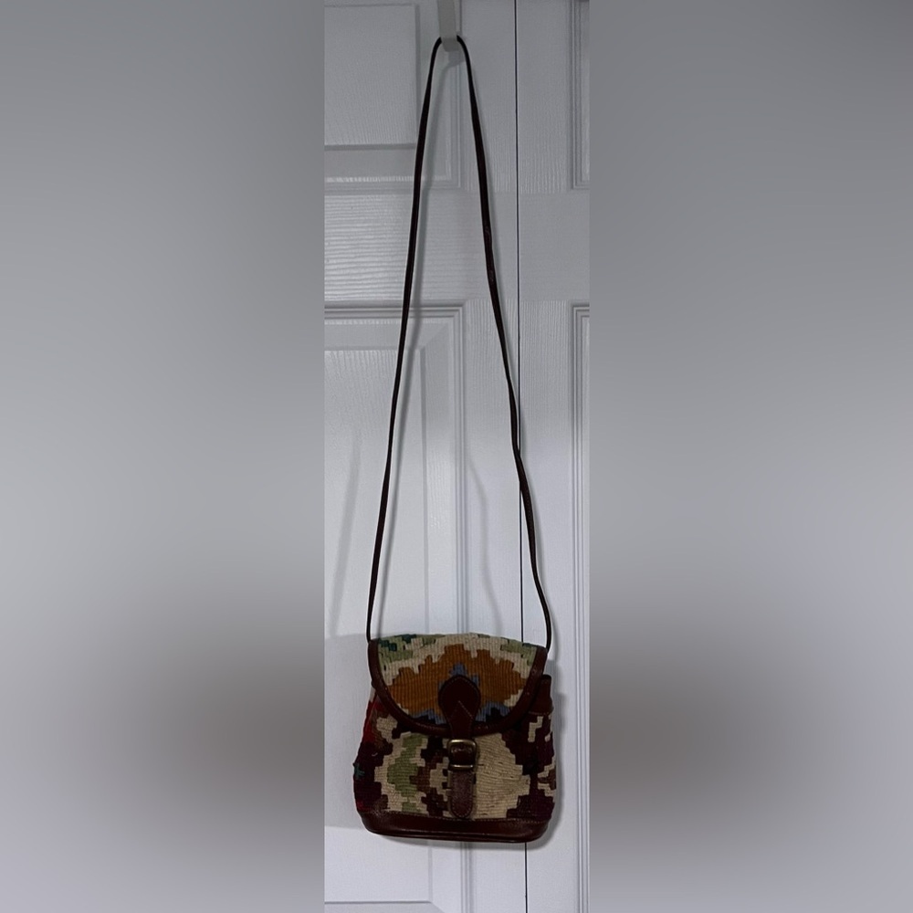 Kilim Vintage Tapestry & Leather Crossbody Bag